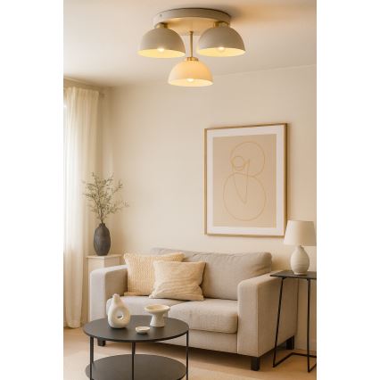 Brilagi - Lustre monté en surface MOON 3xE27/60W/230V beige/doré