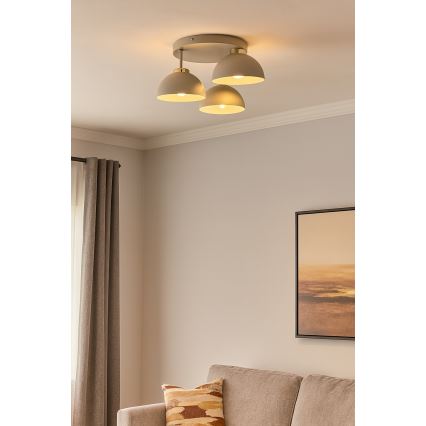Brilagi - Lustre monté en surface MOON 3xE27/60W/230V beige/doré