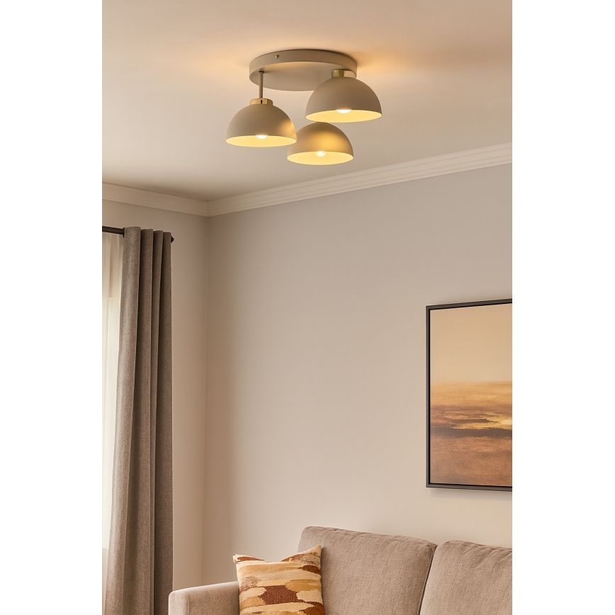 Brilagi - Lustre monté en surface MOON 3xE27/60W/230V beige/doré