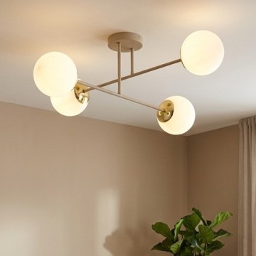 Brilagi - Lustre plafonnier 4xE27/60W/230V beige/doré