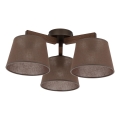 Brilagi - Lustre plafonnier à montage affleurant LATTE 3xE27/60W/230V pin/marron