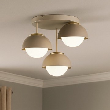 Brilagi - Lustre plafonnier à montage en surface 3xE27/60W/230V beige/doré