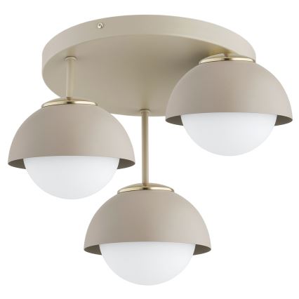 Brilagi - Lustre plafonnier à montage en surface COSMO 3xE27/60W/230V beige/doré