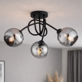 Brilagi - Lustre plafonnier DIOR 3xE27/60W/230V noir/gris fumé