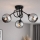 Brilagi - Lustre plafonnier DIOR 3xE27/60W/230V noir/gris fumé