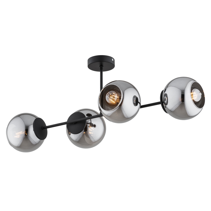 BRILAGI - Lustre plafonnier DIOR 4xE27/60W/230V noir/gris fumé