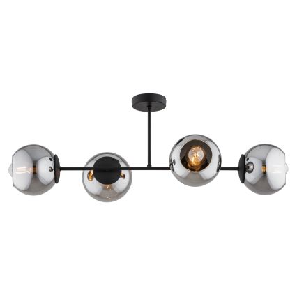 BRILAGI - Lustre plafonnier DIOR 4xE27/60W/230V noir/gris fumé