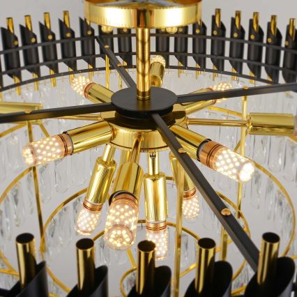 BRILAGI - Lustre plafonnier ECLIPSE 12xE14/10W/230V Ø 78 cm doré/noir