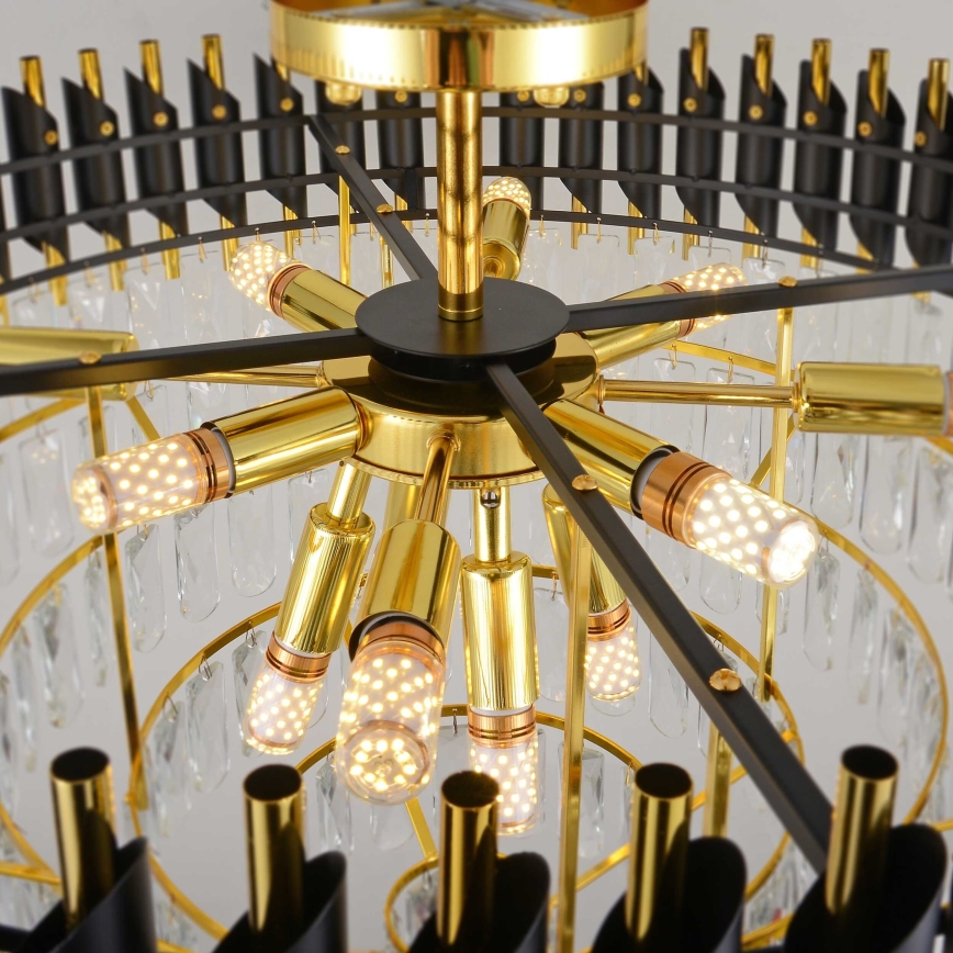 BRILAGI - Lustre plafonnier ECLIPSE 12xE14/10W/230V Ø 78 cm doré/noir