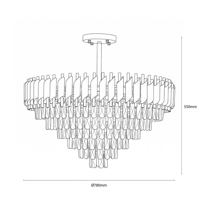 BRILAGI - Lustre plafonnier ECLIPSE 12xE14/10W/230V Ø 78 cm doré/noir