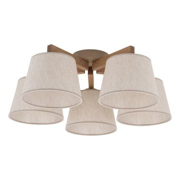 Brilagi - Lustre plafonnier LATTE SABIA 5xE27/60W/230V pin/crème