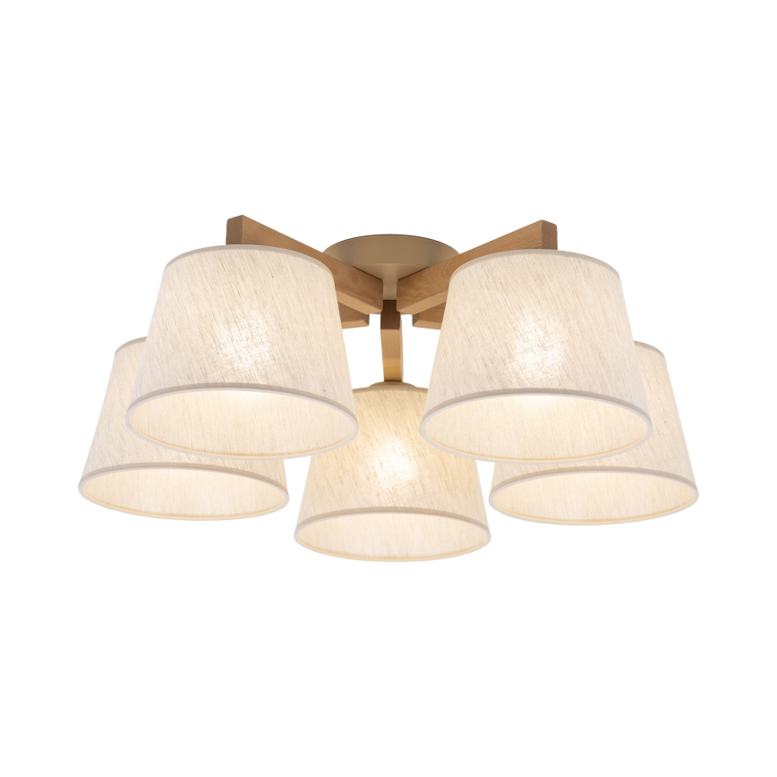 Brilagi - Lustre plafonnier LATTE SABIA 5xE27/60W/230V pin/crème