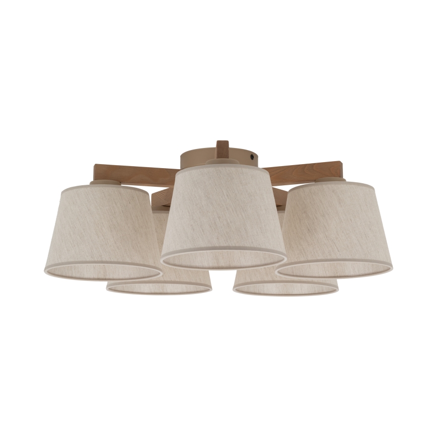 Brilagi - Lustre plafonnier LATTE SABIA 5xE27/60W/230V pin/crème