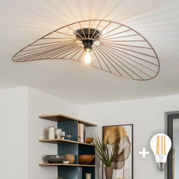 Brilagi - Lustre plafonnier LED CERIA WIRE 1xE27/40W/230V 60x80 cm bronze