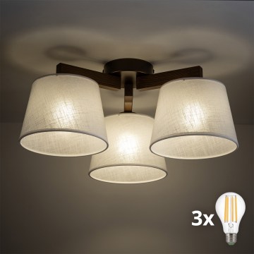 BRILAGI - Lustre plafonnier LED LATTE 3xE27/15W/230V pin/beige