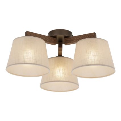BRILAGI - Lustre plafonnier LED LATTE 3xE27/15W/230V pin/beige