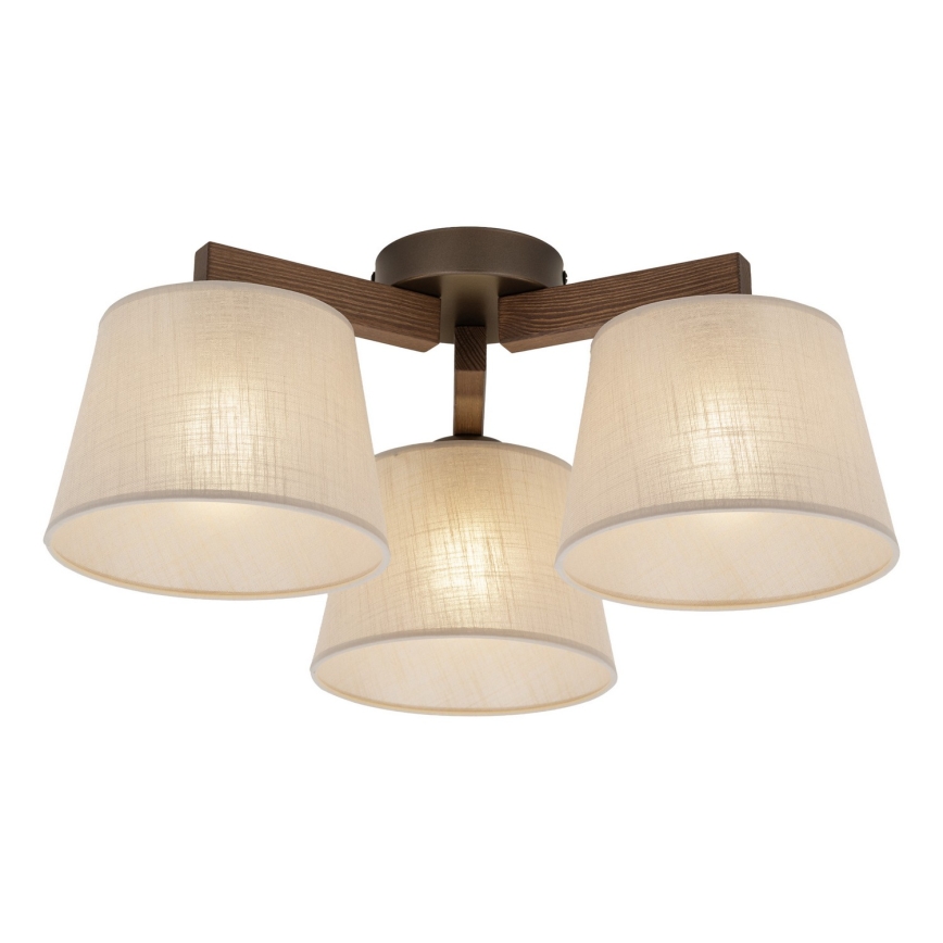 BRILAGI - Lustre plafonnier LED LATTE 3xE27/15W/230V pin/beige