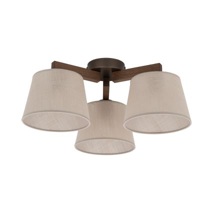 BRILAGI - Lustre plafonnier LED LATTE 3xE27/15W/230V pin/beige