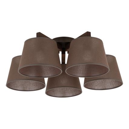BRILAGI - Lustre plafonnier LED LATTE 5xE27/15W/230V pin/marron