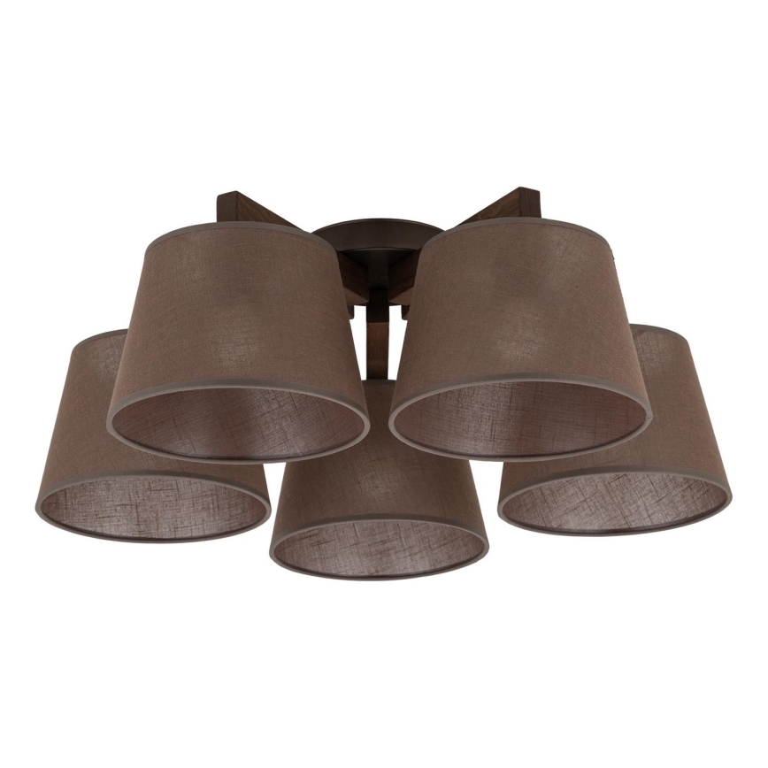 BRILAGI - Lustre plafonnier LED LATTE 5xE27/15W/230V pin/marron