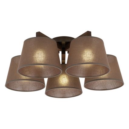 BRILAGI - Lustre plafonnier LED LATTE 5xE27/15W/230V pin/marron