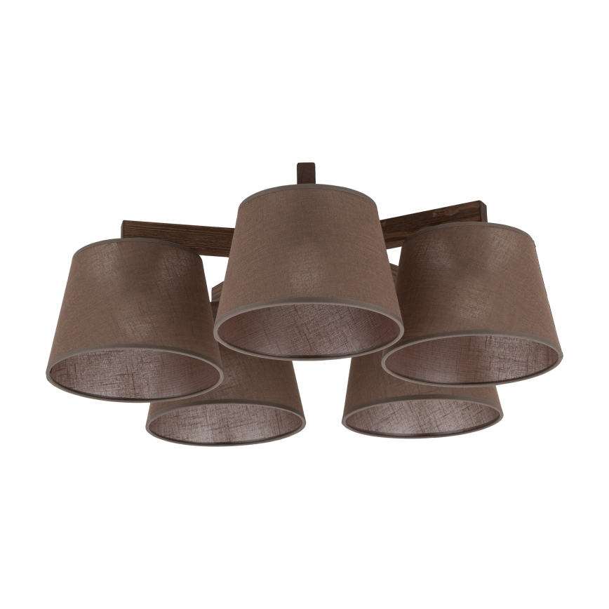 BRILAGI - Lustre plafonnier LED LATTE 5xE27/15W/230V pin/marron