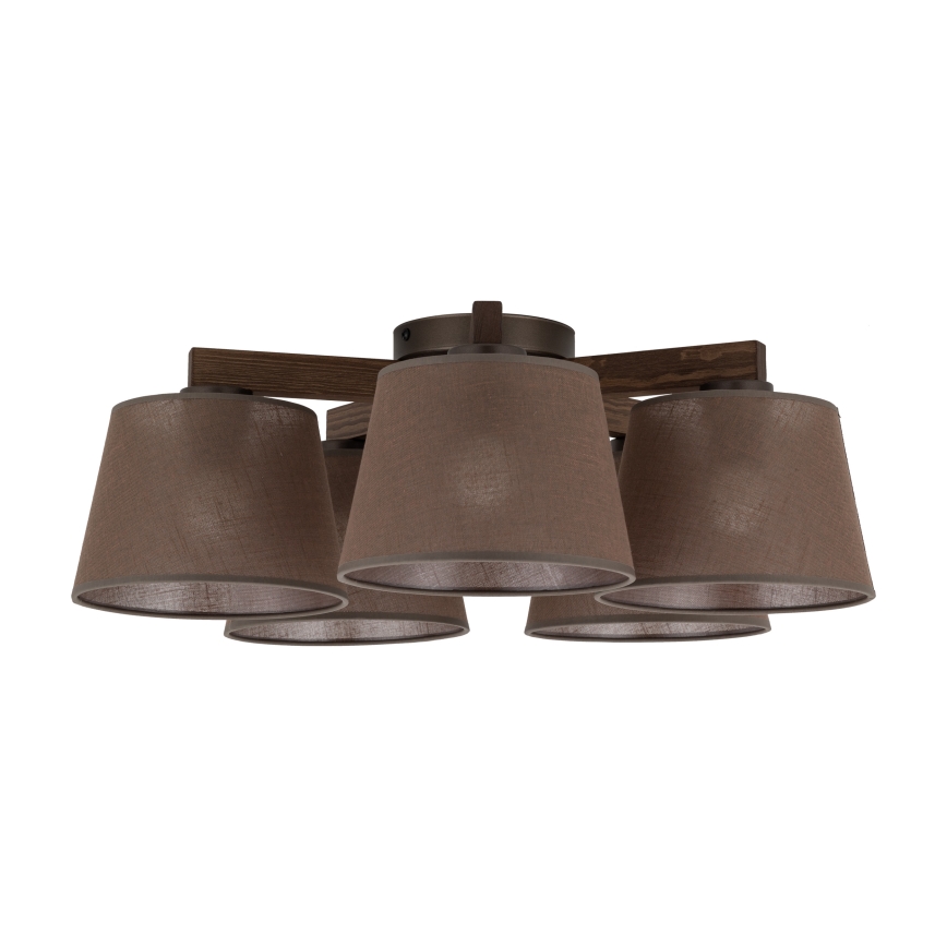 BRILAGI - Lustre plafonnier LED LATTE 5xE27/15W/230V pin/marron