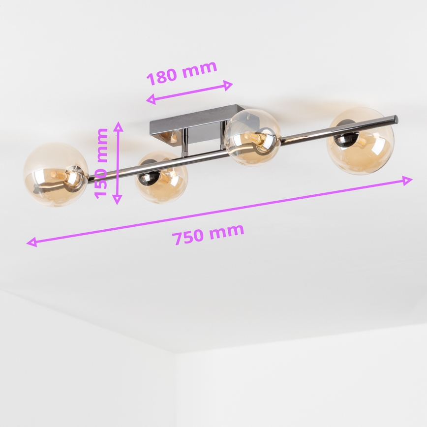 Brilagi - Lustre plafonnier LED MILLA 4x G9 3W 230V noir chromé/doré