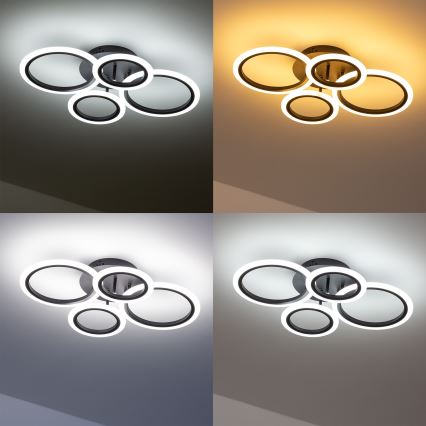 Brilagi - Plafonnier LED dimmable ORBITS LED/50W/230V 3000-6500K noir + télécommande