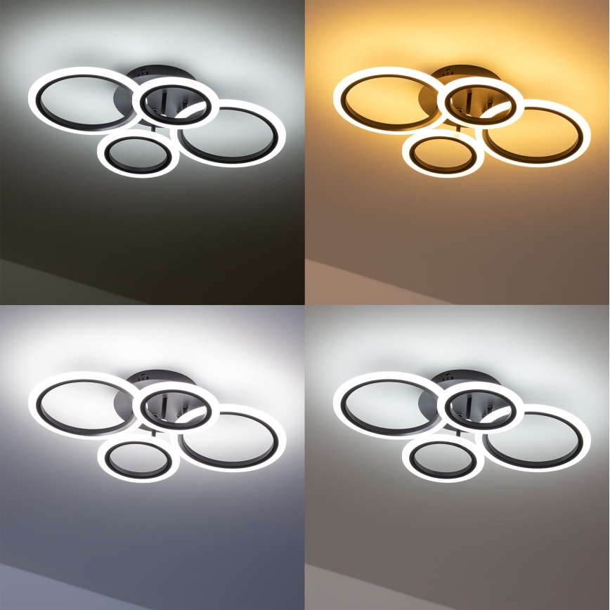 Brilagi - Plafonnier LED dimmable ORBITS LED/50W/230V 3000-6500K noir + télécommande