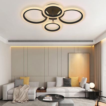 Brilagi - Plafonnier LED dimmable ORBITS LED/50W/230V 3000-6500K noir + télécommande