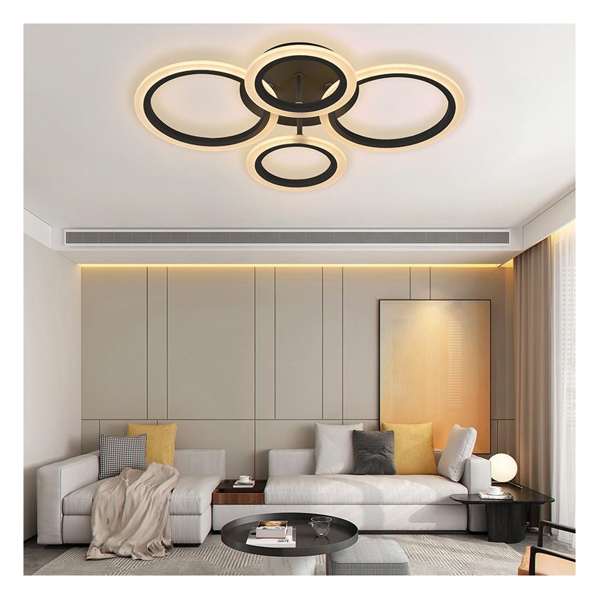 Brilagi - Plafonnier LED dimmable ORBITS LED/50W/230V 3000-6500K noir + télécommande