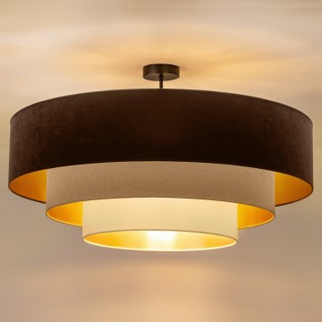 Brilagi - Lustre plafonnier LUNETA 3xE27/60W/230V Ø 80 cm marron/beige/crème