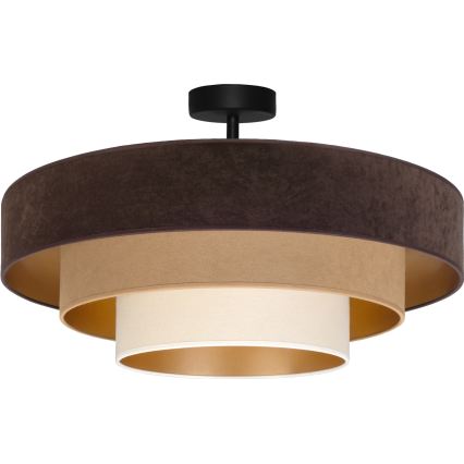 Brilagi - Lustre plafonnier LUNETA 3xE27/60W/230V Ø 80 cm marron/beige/crème
