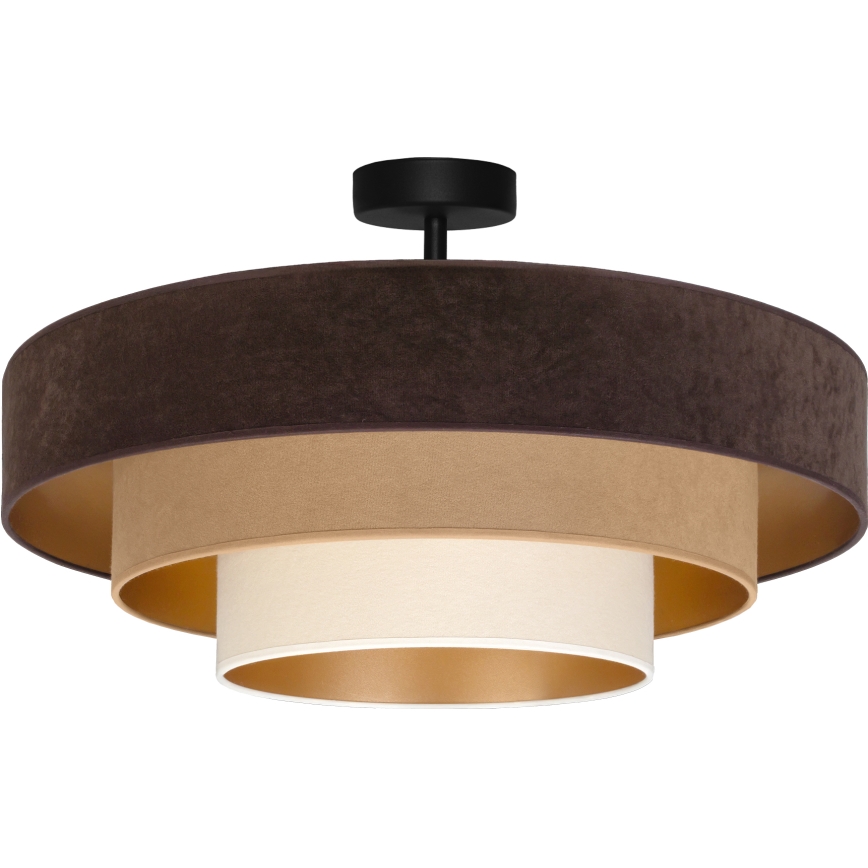 Brilagi - Lustre plafonnier LUNETA 3xE27/60W/230V Ø 80 cm marron/beige/crème