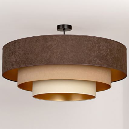 Brilagi - Lustre plafonnier LUNETA 3xE27/60W/230V Ø 80 cm marron/beige/crème
