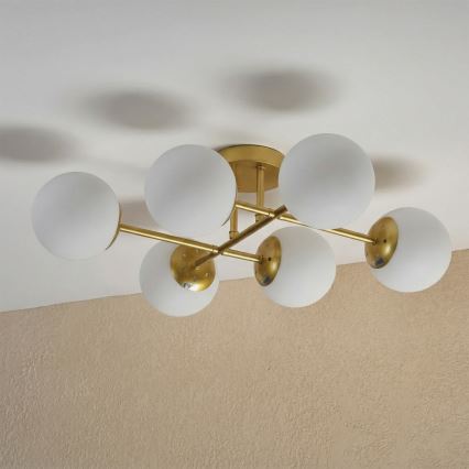 Brilagi - Lustre plafonnier MALONY 6xE14/20W/230V doré