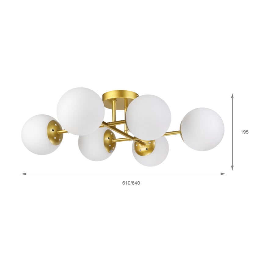Brilagi - Lustre plafonnier MALONY 6xE14/20W/230V doré