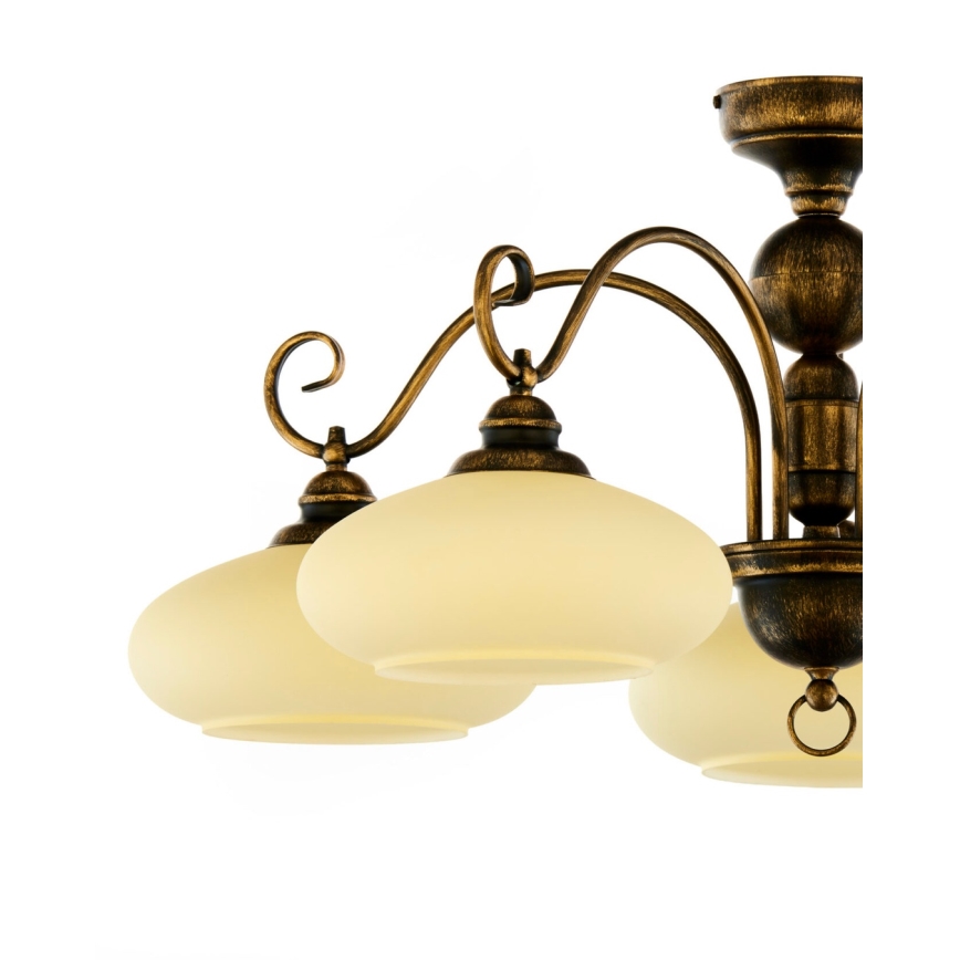 Brilagi - Lustre plafonnier MOLLERO 5xE27/15W/230V Ø 84 cm bronze/patine