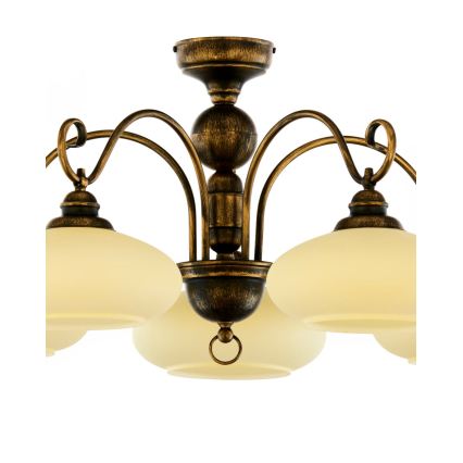 Brilagi - Lustre plafonnier MOLLERO 5xE27/15W/230V Ø 84 cm bronze/patine