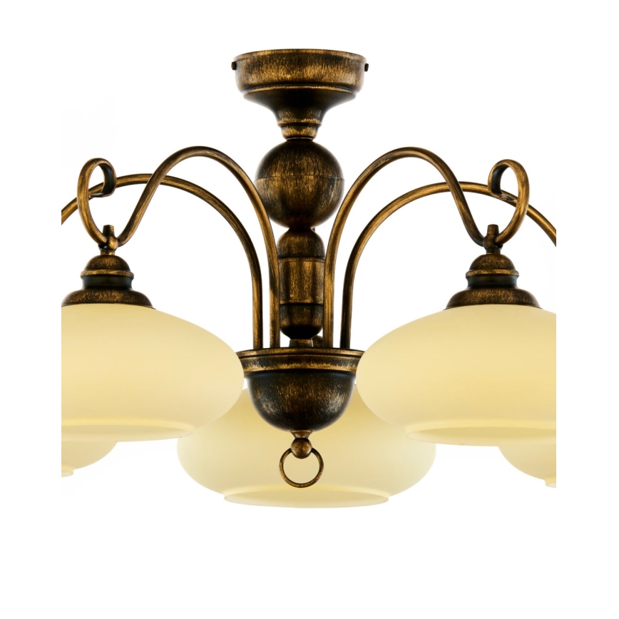 Brilagi - Lustre plafonnier MOLLERO 5xE27/15W/230V Ø 84 cm bronze/patine