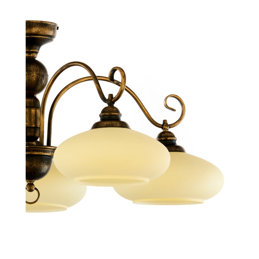 Brilagi - Lustre plafonnier MOLLERO 5xE27/15W/230V Ø 84 cm bronze/patine
