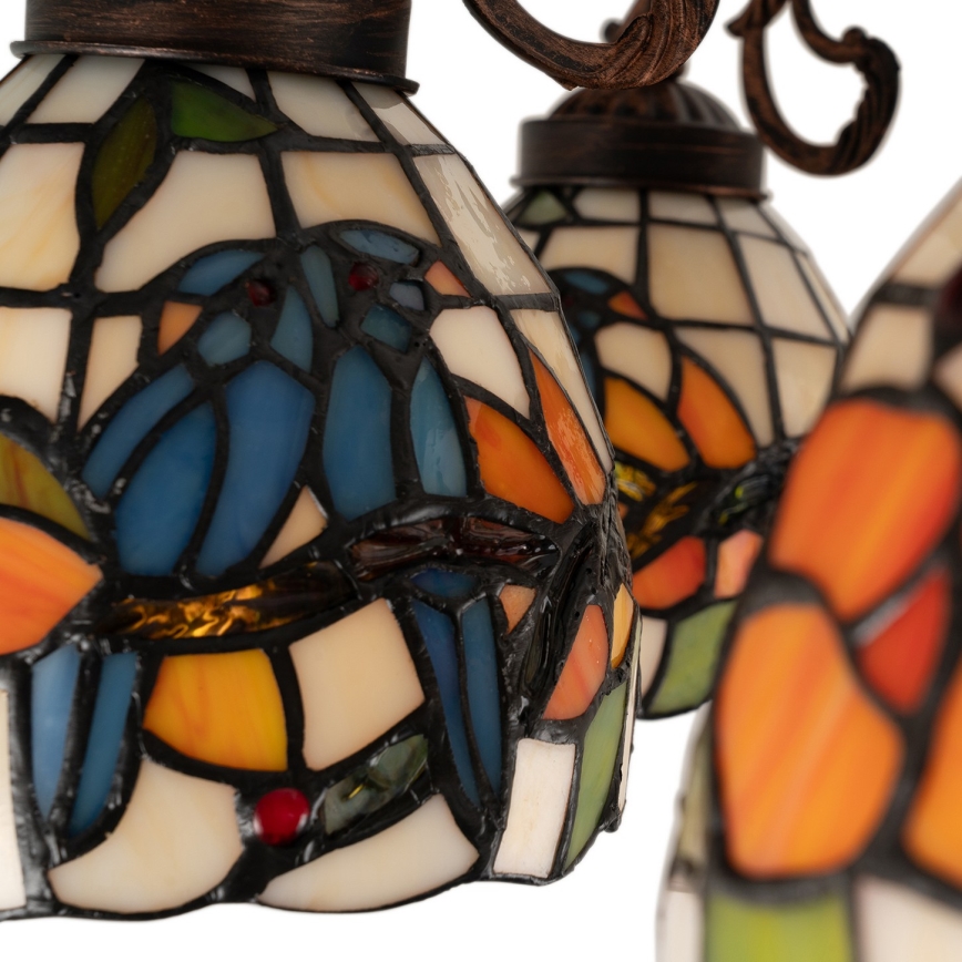 Brilagi - Lustre plafonnier Tiffany en vitrail JUNGLE 6xE27/60W/230V Ø 60 cm