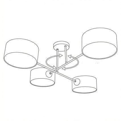 Brilagi - Lustre plafonnier VIRGO 4xE14/40W/230V beige/noir