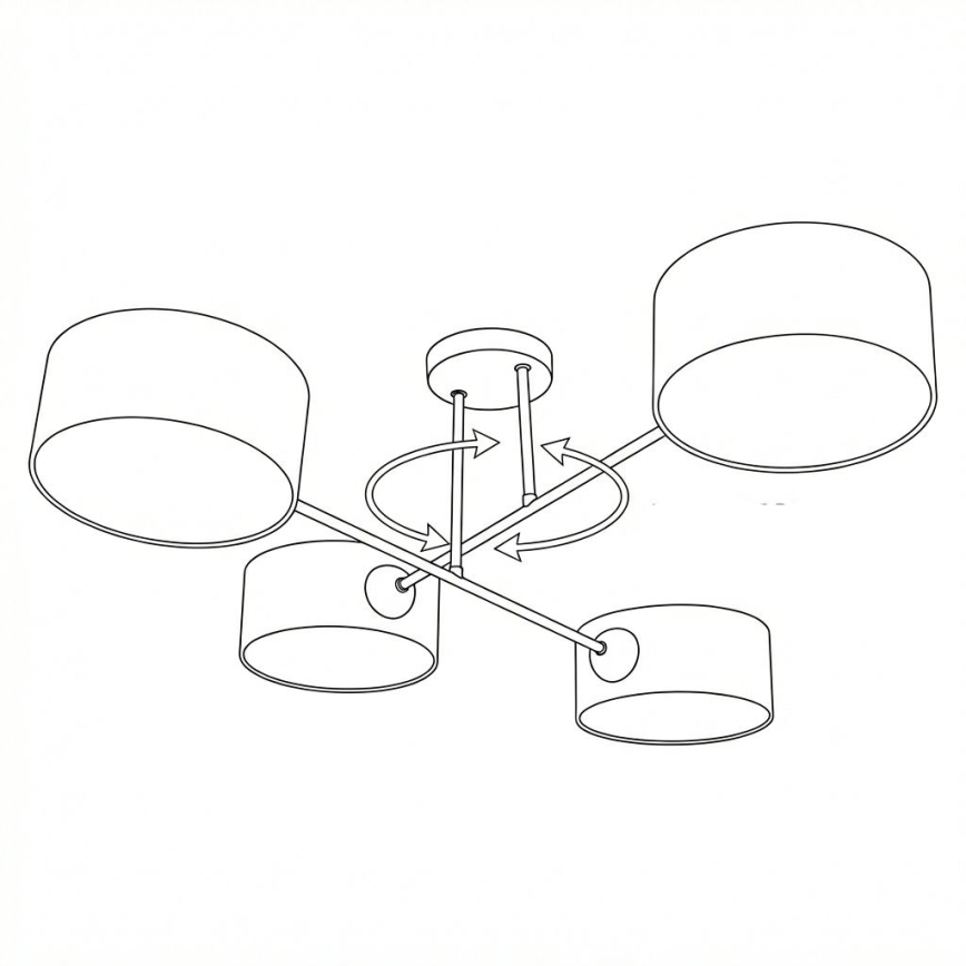 Brilagi - Lustre plafonnier VIRGO 4xE14/40W/230V beige/noir