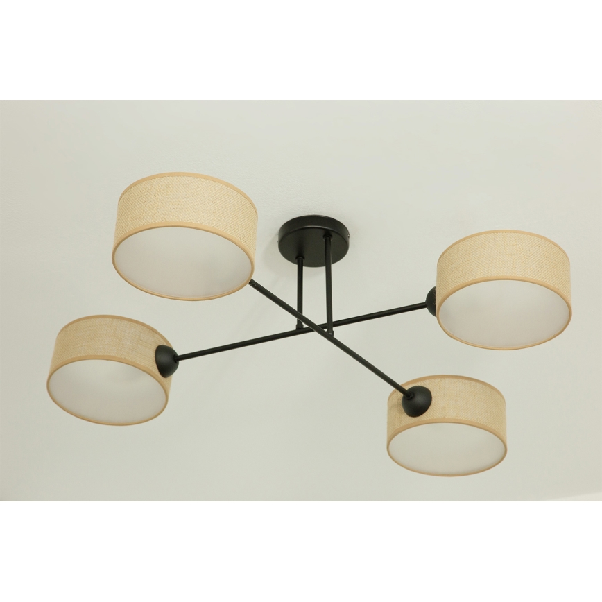 Brilagi - Lustre plafonnier VIRGO 4xE14/40W/230V beige/noir