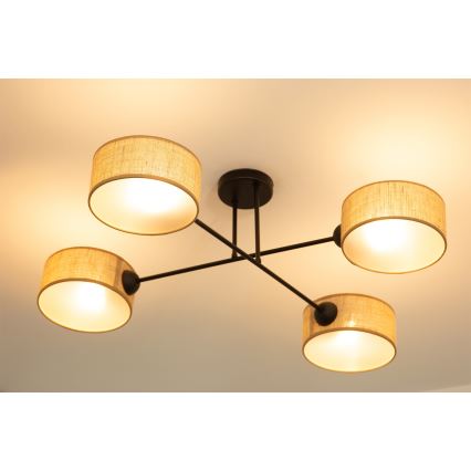 Brilagi - Lustre plafonnier VIRGO 4xE14/40W/230V beige/noir