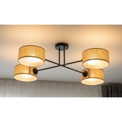 Brilagi - Lustre plafonnier VIRGO 4xE14/40W/230V beige/noir