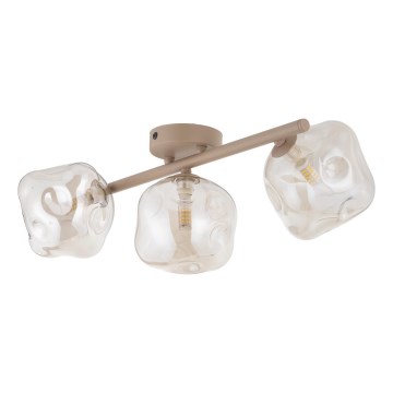 Brilagi - Lustre plafonnier VULCANO 3xG9/8W/230V beige / beige fumé