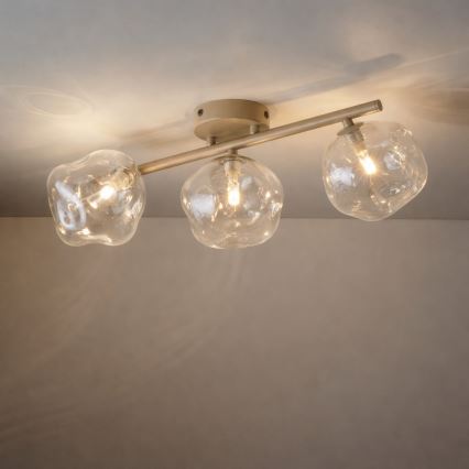 Brilagi - Lustre plafonnier VULCANO 3xG9/8W/230V beige / beige fumé